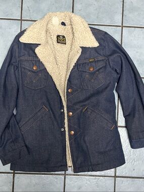 Maverick Men's Blue Denim Sherpa-Lined Field Jacket